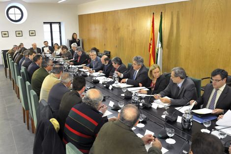 Griñán y Rubalcaba se reúnen con los alcaldes de municipios afectados por la riada. EFE