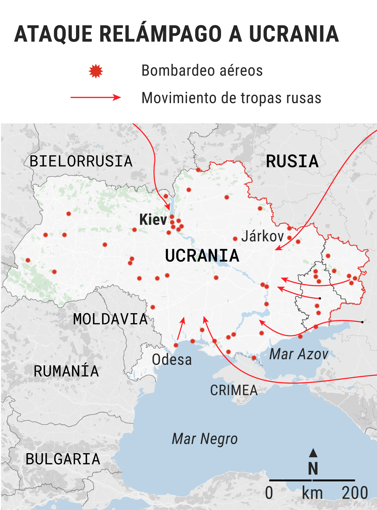 Mapa de la guerra en Ucrania: por qué fronteras está empezando la invasión  de Rusia | Internacional
