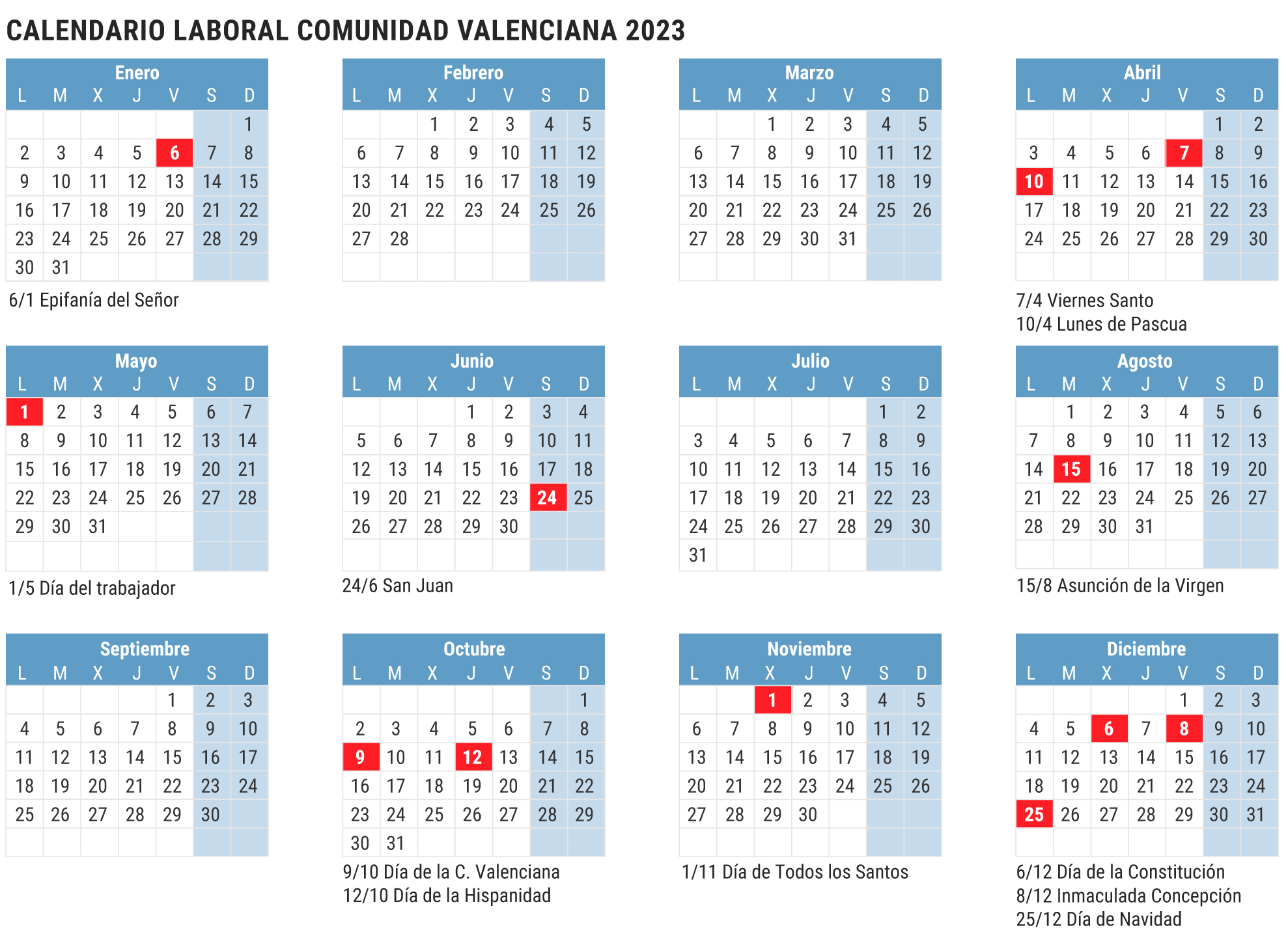 Calendario Laboral Valencia 2023 Con Festivos Hot Sex Picture