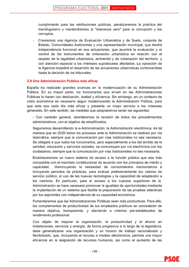 Programa electoral del PSOE para el 20N