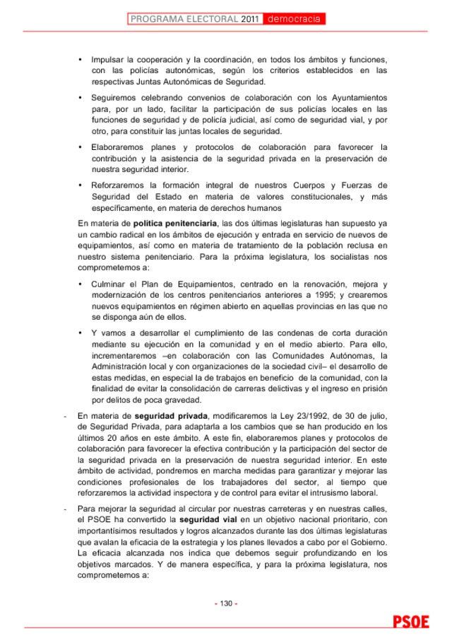 Programa electoral del PSOE para el 20N