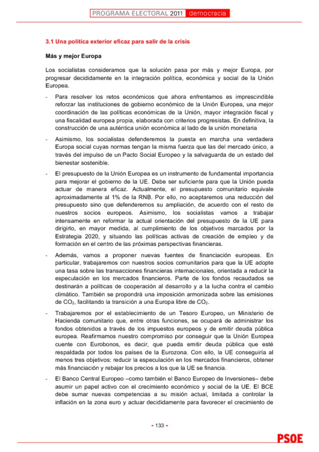 Programa electoral del PSOE para el 20N