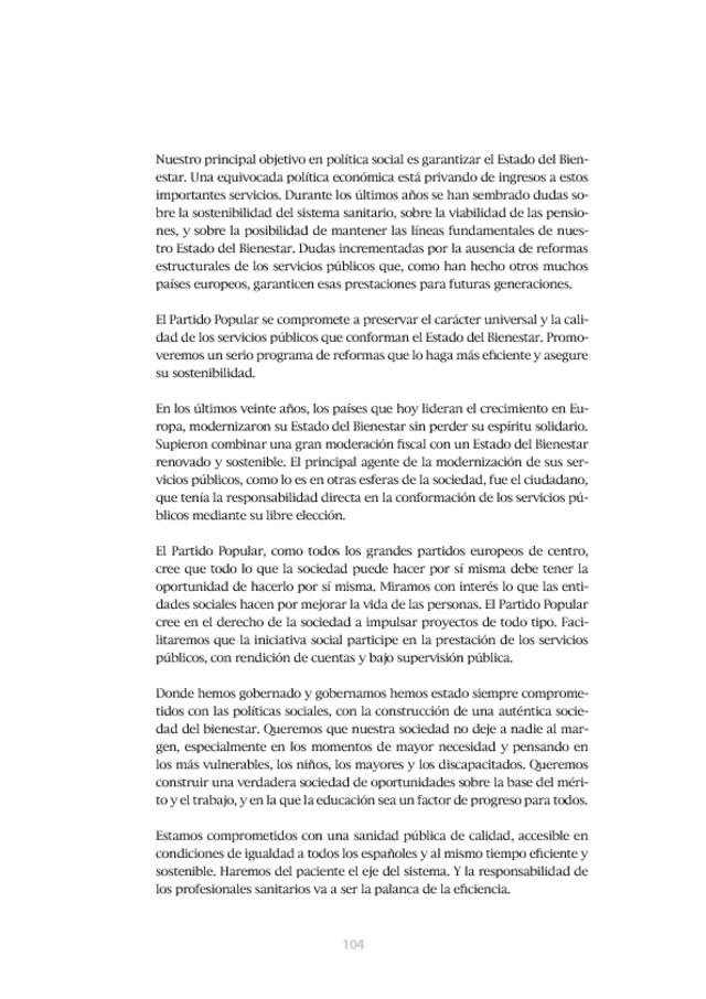 Programa electoral del PP para el 20N