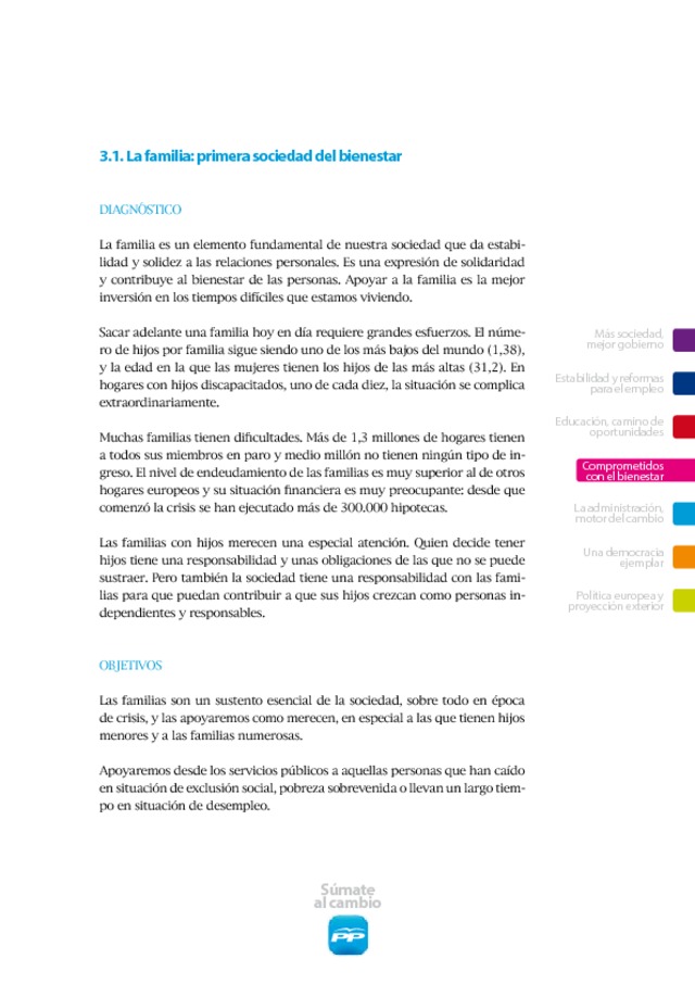 Programa Electoral Del PP Para El 20N
