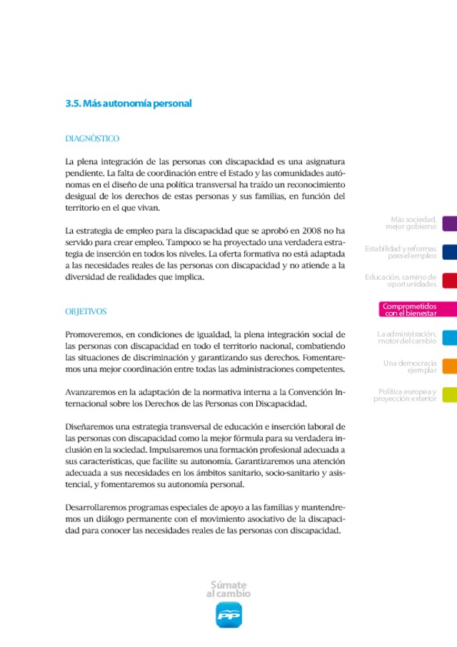 Programa Electoral Del PP Para El 20N
