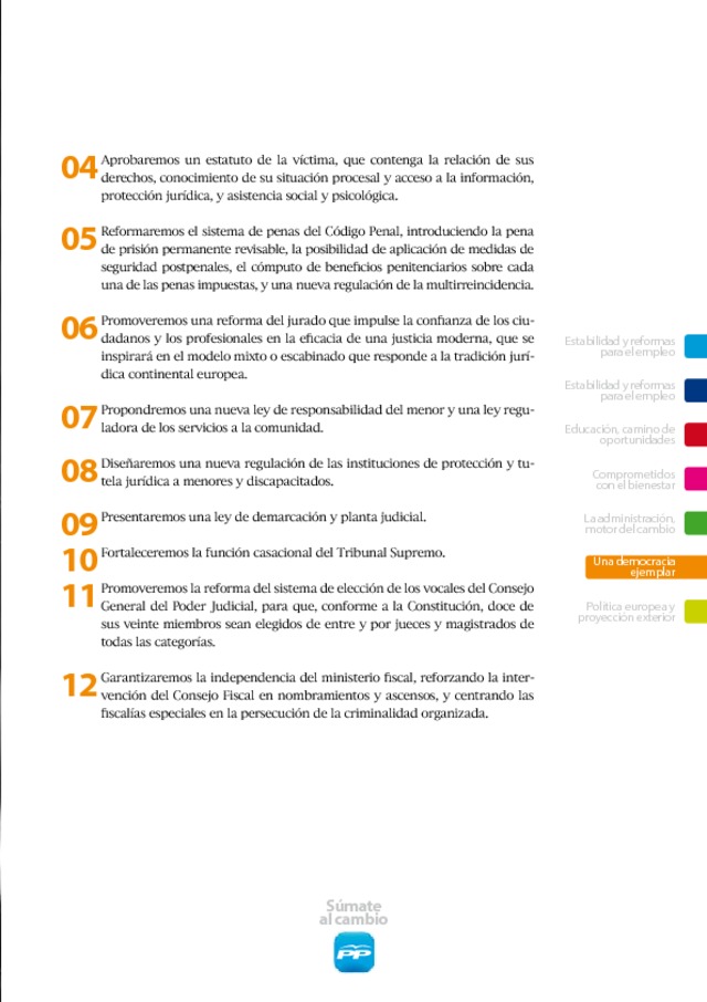 Programa electoral del PP para el 20N