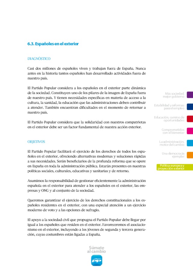 Programa Electoral Del PP Para El 20N