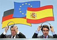 Jos Mara Aznar y Gerhard Schrder, en Berln. (AFP)