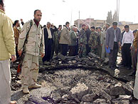 El lugar del atentado en Irbil. (AFP)