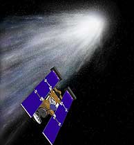 Recreación del cometa y la cápsula. (AP/NASA)