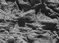 Imagen microscópica de un fragmento de la superficie marciana tomada por el 'Opportunity'. (NASA)