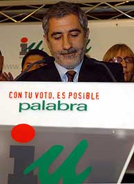 Gaspar Llamazares, tras conocer los resultados. (EFE)