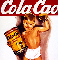 Fragmento del cartel publicitario del Cola Cao en los aos 50. (El Mundo)