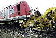 Los trenes siniestrados en Mnich. (AFP)