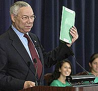 Colin Powell, durante una conferencia en Washington. (REUTERS)