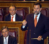 Mariano Rajoy, durante la sesin plenaria. (EFE)