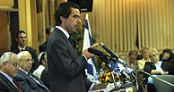 Aznar, durante su conferencia. (EFE)