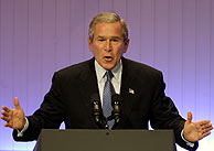 El presidente Bush se dirige a los lderes en la Cumbre APEC. (AFP)