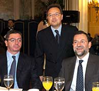 Carlotti junto a Rajoy y Gallardn el 'Frum Europa'. (EFE)