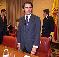 Jos Mara Aznar, antes de iniciar su comparecencia ante la comisin del 11-M. (Jos Ayma)