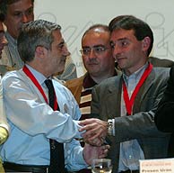 Santiago y Llamazares, al concluir la VIII Asamblea de IU. (Javi Martnez)