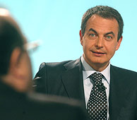 Zapatero, durante la entrevista. (Jaime Villanueva)