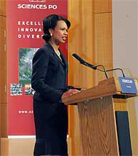 Condoleezza Rice, en Pars. (Foto: AP)