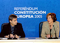El secretario de Comunicacin, Miguel Barroso, y la subsecretaria del Interior, Soledad Lpez. (Foto: EFE)