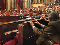 El Parlamento cataln, durante la votacin. (Foto: EFE)