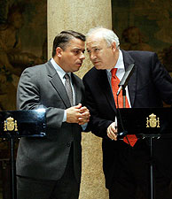 Miguel ngel Moratinos y su homlogo cubano durante su rueda de prensa. (Foto: REUTERS)