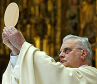 Carlos Amigo, en la eucarista celebrada en memoria de Juan Pablo II en Sevilla. (Foto: EFE)