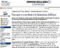 'Corriere della Sera' analiza en Internet el "malentendido mediático".