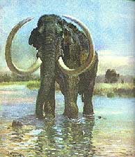 Reproduccin artstica de un mamut.