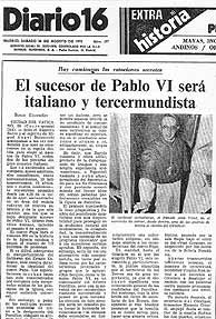 Portada de Diario 16 del 16 de agosto de 1978.
