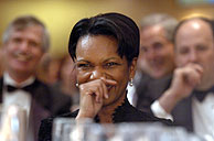 Condoleezza Rice tambin se ri con el discurso. (Foto: Reuters)