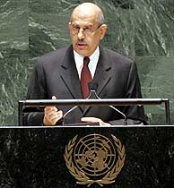 El Baradei, la semana pasada en la sede de la ONU. (Foto: EFE)