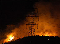 Imagen del incendio que se declar esta semana en Margalef (Lleida)