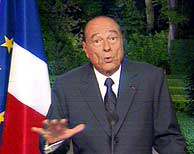 Chirac, durante su comparecencia en televisin. (Foto: Reuters)