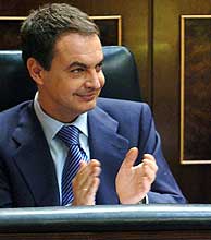 Zapatero, durante la sesin de control al Gobierno. (Foto: EFE)