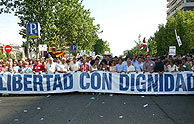 Cabecera de la manifestacin del sbado en Madrid. (Foto: EFE)