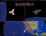 El 'Discovery', antes del aterrizaje, visto en el centro de control. (Foto: NASA TV)