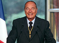 Jacques Chirac, este mismo viernes en el Palacio del Eliseo. (Foto: AFP)