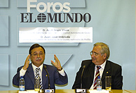 Los presidentes de Ceuta y Melilla, durante el encuentro. (Foto: EL MUNDO)