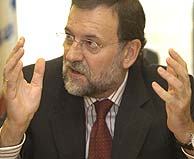 Mariano Rajoy, durante la entrevista con EL MUNDO. (Foto: J. AYMA)