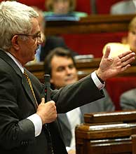 Pasqual Maragall, en el Parlamento cataln. (Foto: Santi Cogolludo)