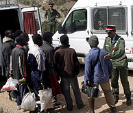 La polica marroqu detiene a varios subsaharianos en la frontera. (Foto: EFE)