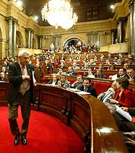 Pasqual Maragall, en el Parlamento cataln. (Foto: Santi Cogolludo)