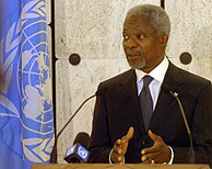 Kofi Annan, durante su intervención en la reunión de Ginebra. (Foto: AFP)