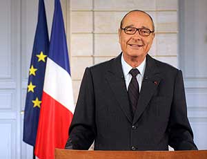 Jacques Chirac en su discurso televisado. (Foto: AP).