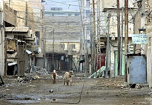 Panormica de una calle de Faluya durante la ofensiva. (Foto: AP)